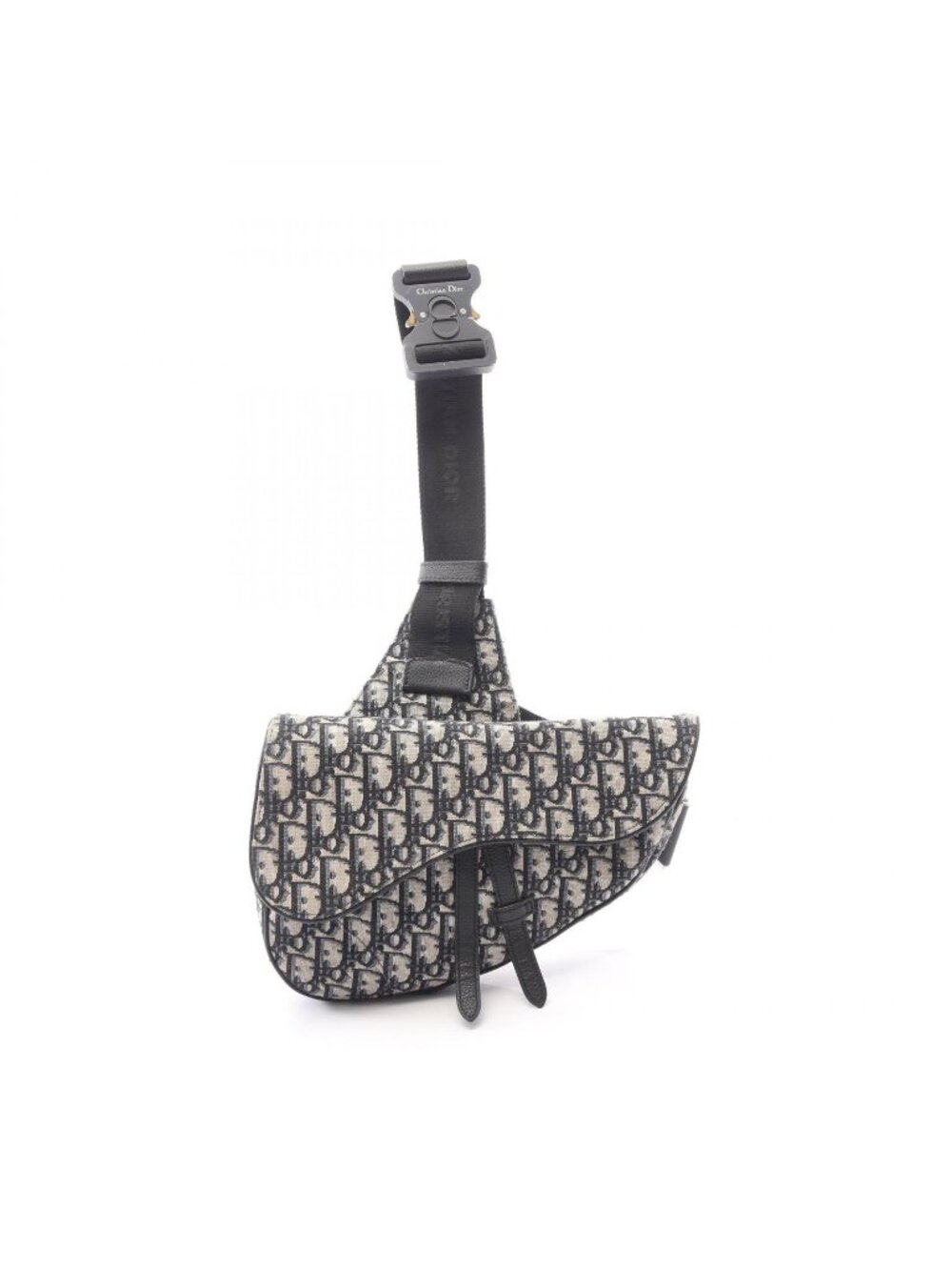 Dior Waist Bag Saddle Oblique Jacquard Ivory Navy Black Canvas Leather